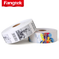 Full colors custom printed paper jeans brand kids hang tags designs rolls for garments